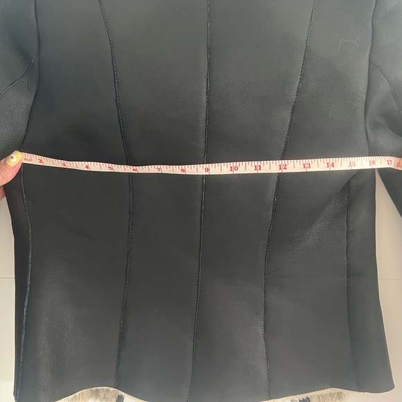 Moveable feast leather shearling biker jacket - Picture 7 of 8